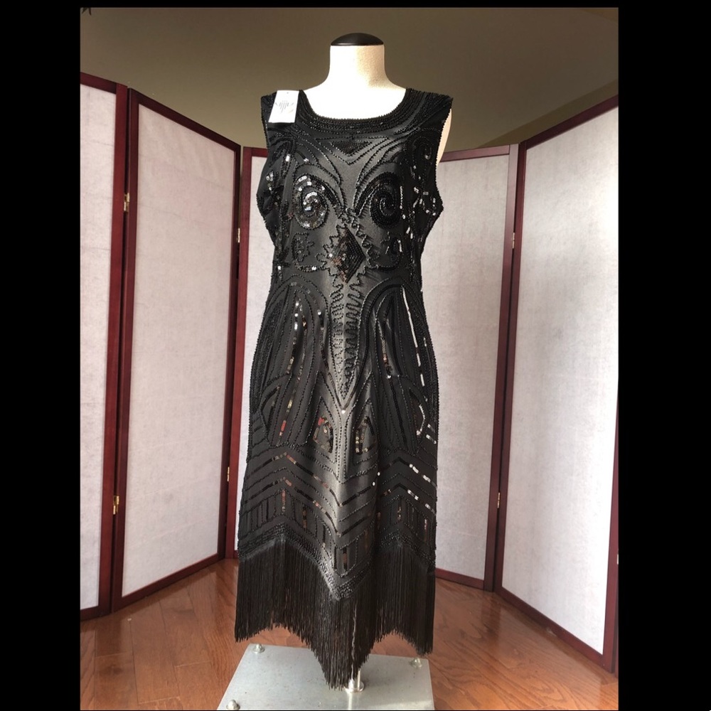 Fringed and Beaded 1920s Gatsby Flapper Dress